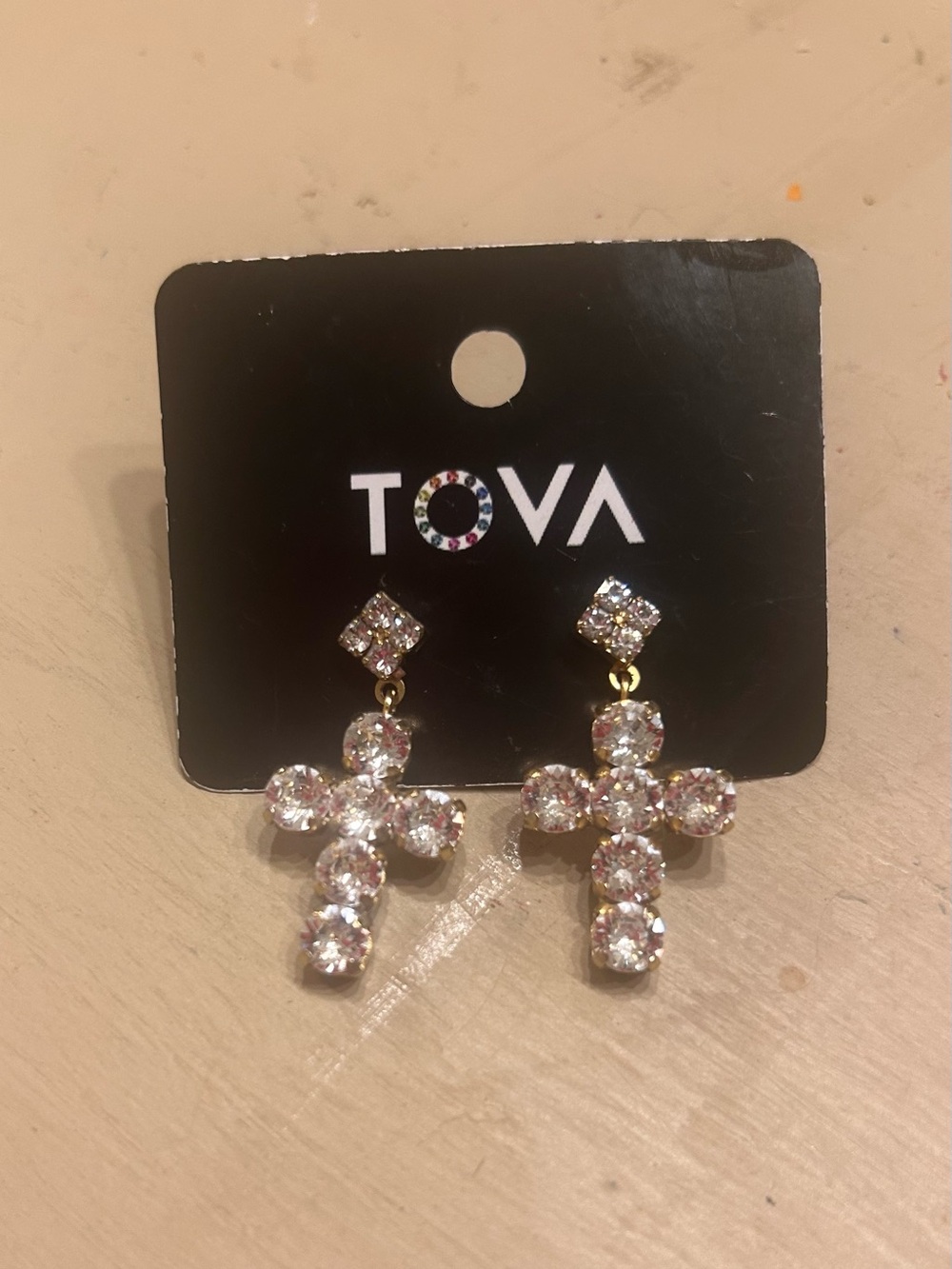 TOVA baby Donatella clear earrings